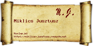 Miklics Jusztusz névjegykártya